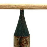 Wonderful Antique Handpainted Treen Pencil Shaped Pencil Box (With Early Pencil, As Found)