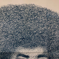 Striking Large Blue Ink Prison Drawing of "Chico" Pete J. Ortiz, May 1979, 19 Years Old