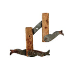 Three Dancing Legs, Partial Old Folk Art Tin and Wood Balancing Toy, As Found
