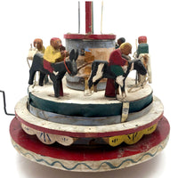 Very Tender 1952 Signed Folk Art Hand-cranked Carousel