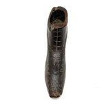 Early-Mid 19th Century Carved Folk Art Miniature Shoe with Incised Leaves on Vine Decoration