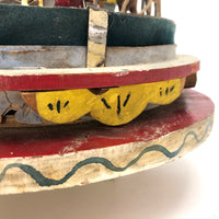 Very Tender 1952 Signed Folk Art Hand-cranked Carousel