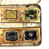 No. A1: Early Milton Bradley Watercolor Tin with Excellent Graphics, Blotter Papers, and Well Used Colors, c. 1890