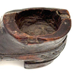 Early-Mid 19th Century Carved Folk Art Miniature Shoe with Incised Leaves on Vine Decoration