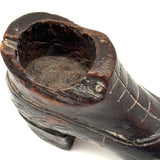 Early-Mid 19th Century Carved Folk Art Miniature Shoe with Incised Leaves on Vine Decoration