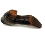 Early-Mid 19th Century Carved Folk Art Miniature Shoe with Incised Leaves on Vine Decoration
