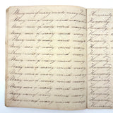 Rhoba Saunders' Very Much of the Time 1824 Penmanship Notebook, Scituate, RI