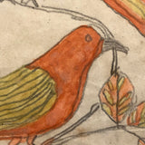 Two Birds, Pennsylvania German Schoolgirl Fraktur Watercolor