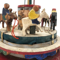 Very Tender 1952 Signed Folk Art Hand-cranked Carousel
