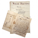 Vulgar Fractions Math Notebook with 1818 Letter from Boston