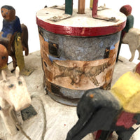 Very Tender 1952 Signed Folk Art Hand-cranked Carousel