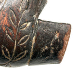 Early-Mid 19th Century Carved Folk Art Miniature Shoe with Incised Leaves on Vine Decoration