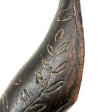 Early-Mid 19th Century Carved Folk Art Miniature Shoe with Incised Leaves on Vine Decoration