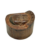 Wonderful, Curious, Finely Carved Carved Partial Face on Wooden Print Block Flip Side, Dog on Reverse