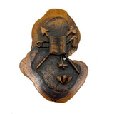 Antique Olive Wood Relief Carving with Bible, Arrow, Club, Tools