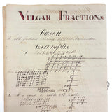 Vulgar Fractions Math Notebook with 1818 Letter from Boston
