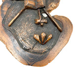 Antique Olive Wood Relief Carving with Bible, Arrow, Club, Tools