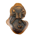 Antique Olive Wood Relief Carving with Bible, Arrow, Club, Tools