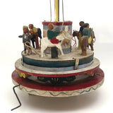 Very Tender 1952 Signed Folk Art Hand-cranked Carousel