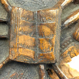 Antique Olive Wood Relief Carving with Bible, Arrow, Club, Tools