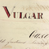 Vulgar Fractions Math Notebook with 1818 Letter from Boston