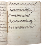 Rhoba Saunders' Very Much of the Time 1824 Penmanship Notebook, Scituate, RI