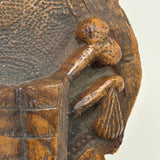 Antique Olive Wood Relief Carving with Bible, Arrow, Club, Tools