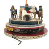 Very Tender 1952 Signed Folk Art Hand-cranked Carousel