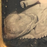 Early 9th Plate Daguerreotype of Folk Art Painting of Young Chlld with Hat and Mirror