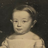 Early 9th Plate Daguerreotype of Folk Art Painting of Young Chlld with Hat and Mirror