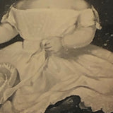 Early 9th Plate Daguerreotype of Folk Art Painting of Young Chlld with Hat and Mirror