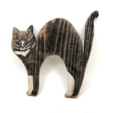 c. 1940s-50s Nicely Faded Black and White Scare Cat with Great Hand-painted Face