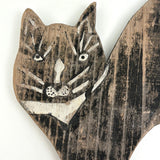 c. 1940s-50s Nicely Faded Black and White Scare Cat with Great Hand-painted Face