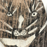 c. 1940s-50s Nicely Faded Black and White Scare Cat with Great Hand-painted Face