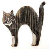 c. 1940s-50s Nicely Faded Black and White Scare Cat with Great Hand-painted Face