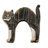 c. 1940s-50s Nicely Faded Black and White Scare Cat with Great Hand-painted Face