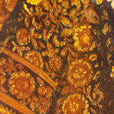 Child in Crimson with Fancy Lace, Draped Textile, and Craquelure, Antique Folk Art Tintype