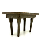 Sweet Old Hand-carved Miniature Table with One Chip Carved Edge in Original Gray Paint