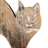 c. 1940s-50s Nicely Faded Black and White Scare Cat with Great Hand-painted Face