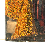 Child in Crimson with Fancy Lace, Draped Textile, and Craquelure, Antique Folk Art Tintype