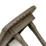 Sweet Old Hand-carved Miniature Table with One Chip Carved Edge in Original Gray Paint