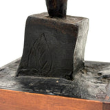 Two Roses, Ultra Soulful Old Folk Art Hand-forged Iron Sculpture