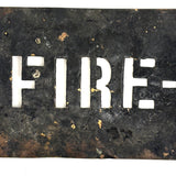 FIRE CHIEF, Unusual and Excellent Old Brass Stencil with Aptly Black Patina
