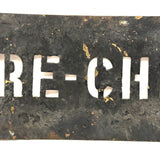 FIRE CHIEF, Unusual and Excellent Old Brass Stencil with Aptly Black Patina
