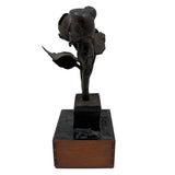 Two Roses, Ultra Soulful Old Folk Art Hand-forged Iron Sculpture