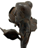 Two Roses, Ultra Soulful Old Folk Art Hand-forged Iron Sculpture