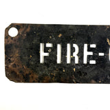 FIRE CHIEF, Unusual and Excellent Old Brass Stencil with Aptly Black Patina