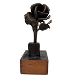 Two Roses, Ultra Soulful Old Folk Art Hand-forged Iron Sculpture
