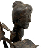 Two Roses, Ultra Soulful Old Folk Art Hand-forged Iron Sculpture