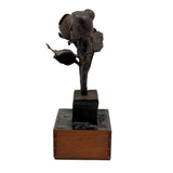 Two Roses, Ultra Soulful Old Folk Art Hand-forged Iron Sculpture